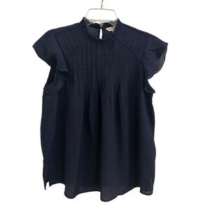 Navy Ruffle Sleeve Women's Top by Nanette Lepore